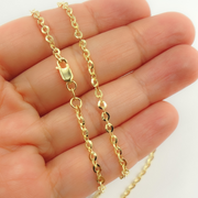 14K Solid Gold Flat Cable Chain